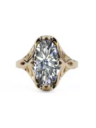 Vintage bijuterii Inel Zircon Aur galben 14K vrc082y